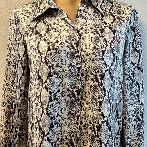 Snake Print Satin Button up Shirt